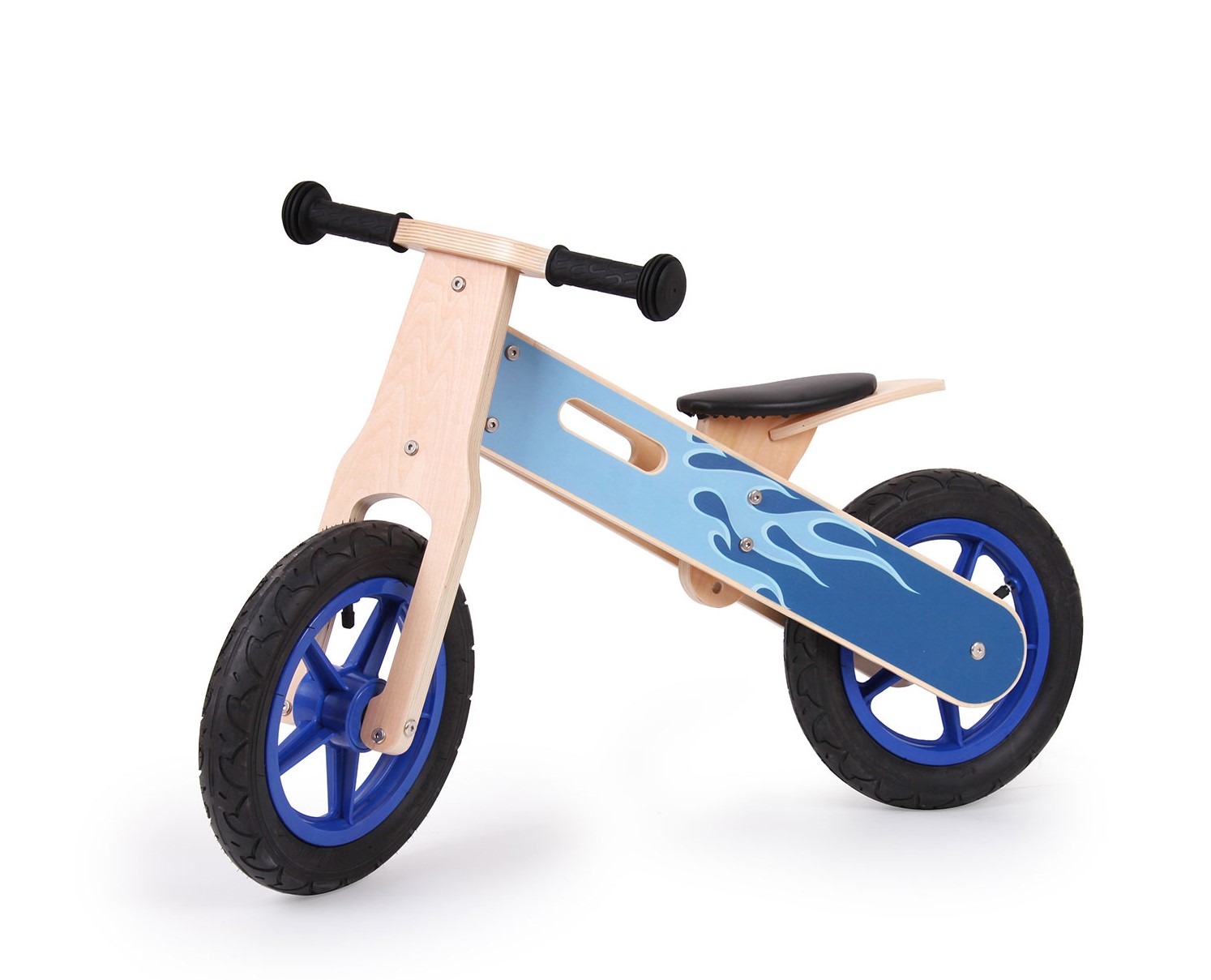 Udeas wooden balance bike - Blue Fire