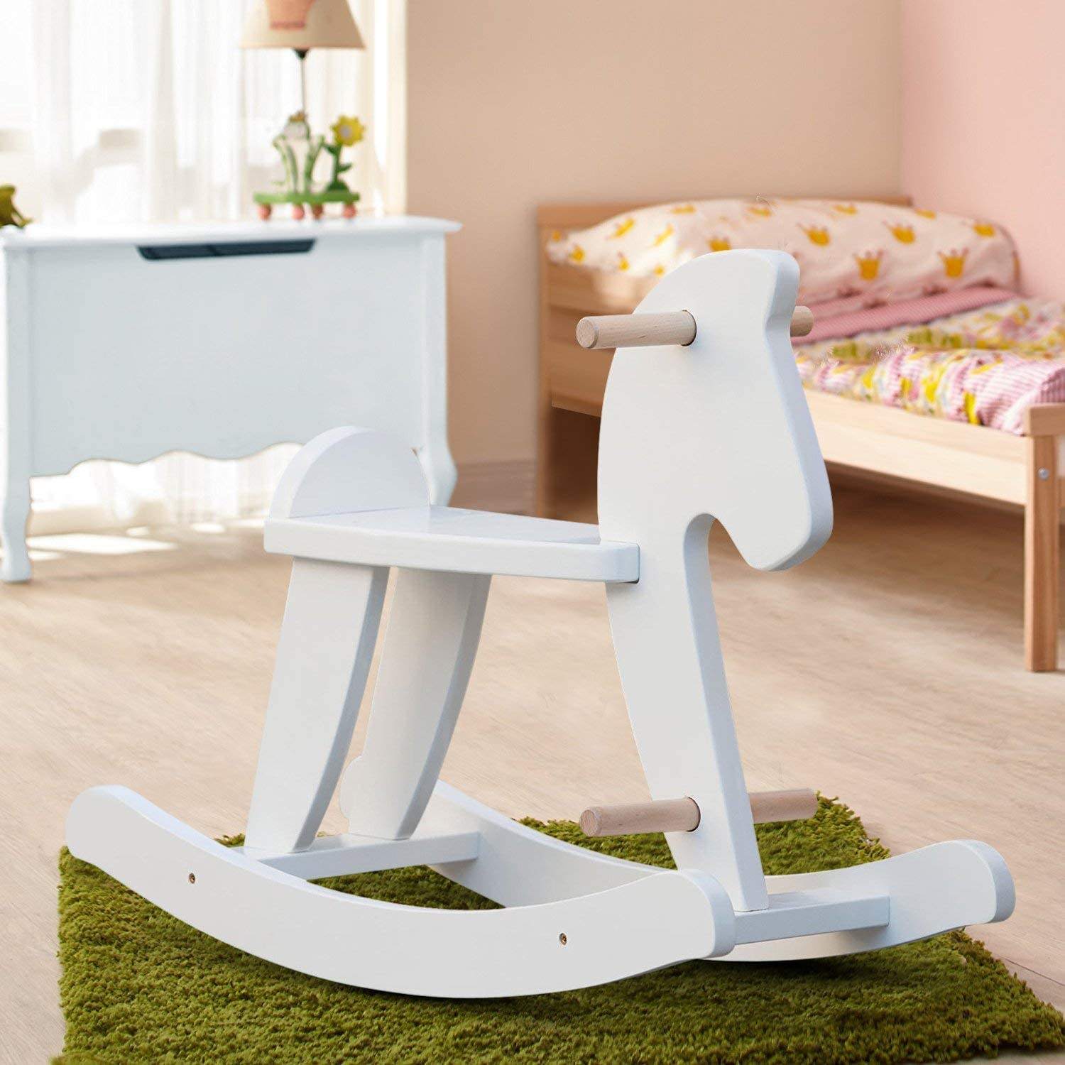 Wooden White Rocking Horse